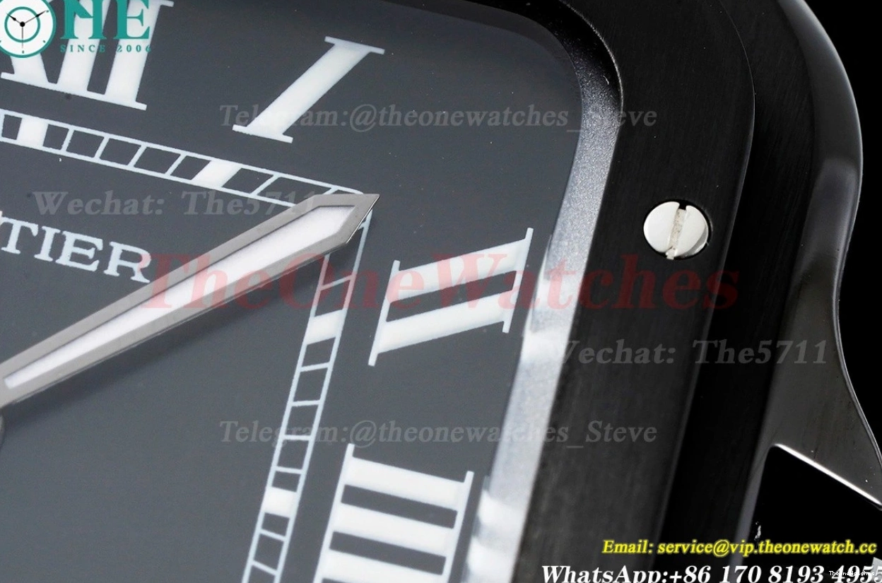 Cartier Mens MY9019 XL Rmn Black GF 40MM PVD RU Santos De 0126